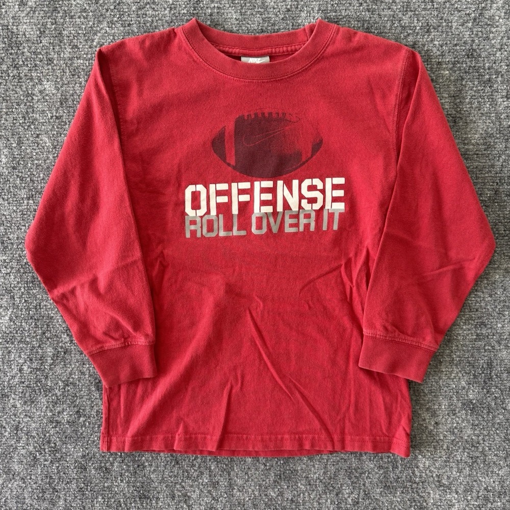 Vintage Nike Dri-Fit Red Shirt Long Sleeve T-shirt Youth Boys Small 7